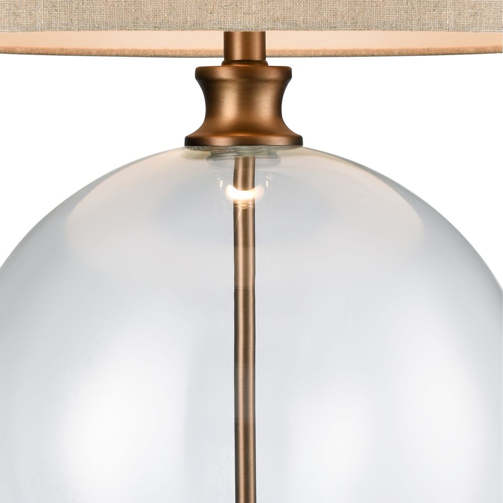 Classic Antique Brass and Glass Lamp