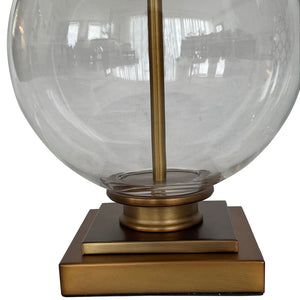 Classic Antique Brass and Glass Lamp