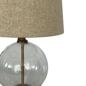 Classic Antique Brass and Glass Lamp