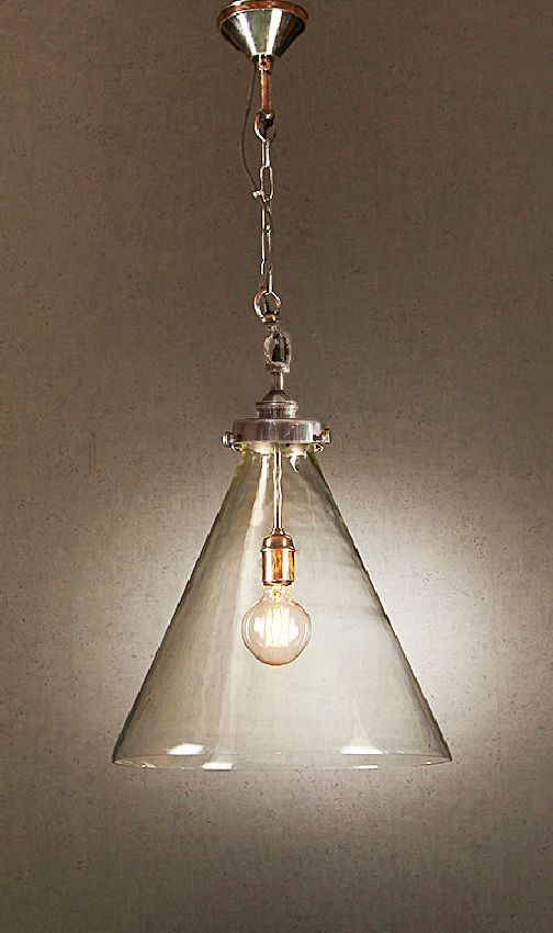 GADSDEN CEILING PENDANT MEDIUM SILVER, Emac and Lawton, glass light pendant, Gadsden Glass Pendant Light, Medium, Antique Silver, Interior Collections