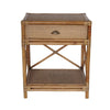 Island Rattan Side table with drawer