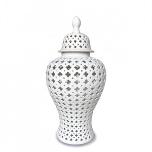 Hamptons Ginger Jar - white lace