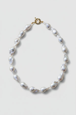 AAA grade white baroque pearls with a gold clasp