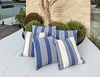 St Tropez Striped Outdoor Cushion Cover - Hampton Denim