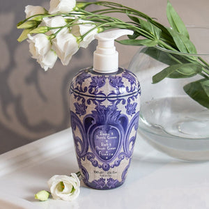 Firenze Body Wash - White Flowers and Amber, Interior Collections, body wash, luxurious body wash, Sydney luxury body wash, Luxury hand soap, luxure diffuser, Dolce and Gabanna type design, blue and white body wash, blue and white hand wash