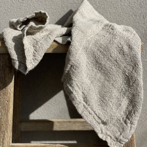 Rustic Linen Hand Loomed Tea Towel - multiple stripe