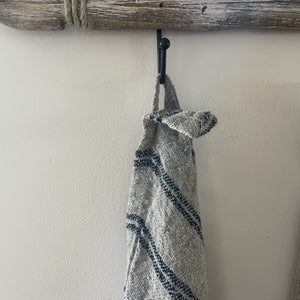 Rustic Linen Hand Loomed Tea Towel - multiple stripe