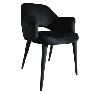 Toulon velvet dining chair - Black