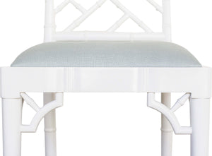 Classic Caribbean stool - white/duck egg blue cushion