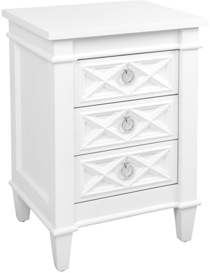 Plantation bedside table small white