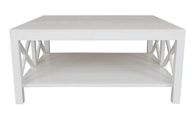Hamptons Crossed Side coffee table - white