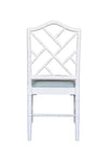 Classic Caribbean dining chair - white with duck egg blue