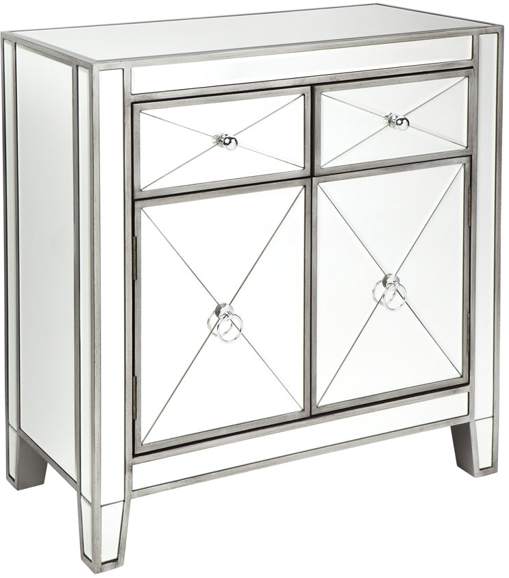 Mirrored Cabinet - Antique Silver