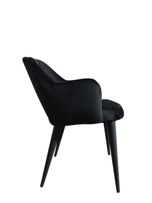 Toulon velvet dining chair - Black