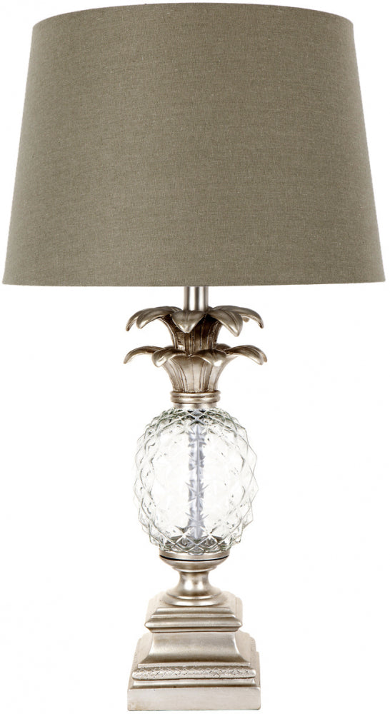Langley Glass Pineapple Lamp - Antique Silver