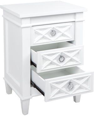 Plantation bedside table small white