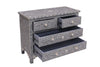Bone Inlay Grey Botanical chest of drawers