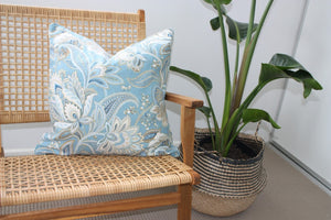 Ocean Blue Floral cushion cover