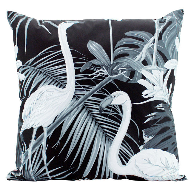 Large Black Flamingo Outdoor Cushions