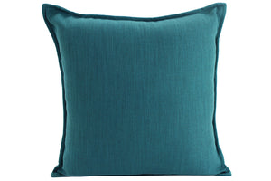 Teal linen cushion