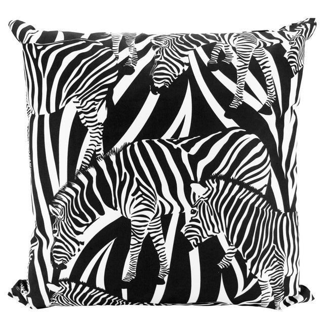 Large Black Zebra Outdoor Cushions