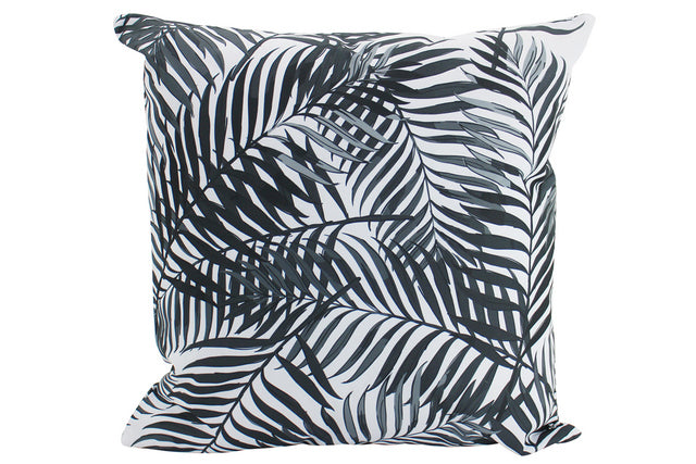 Large Black Palm Outdoor Cushions