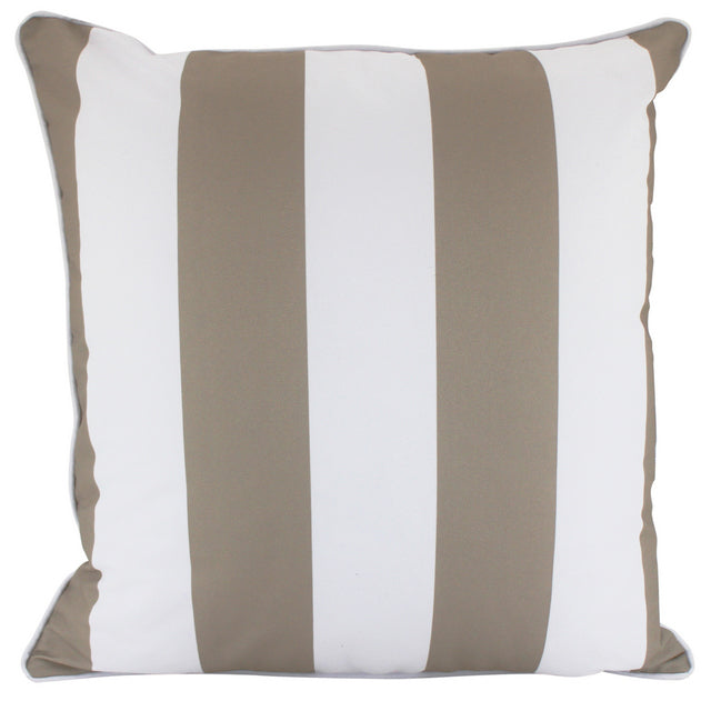 Large Coastal Stripe Latte Outdoor Cushions