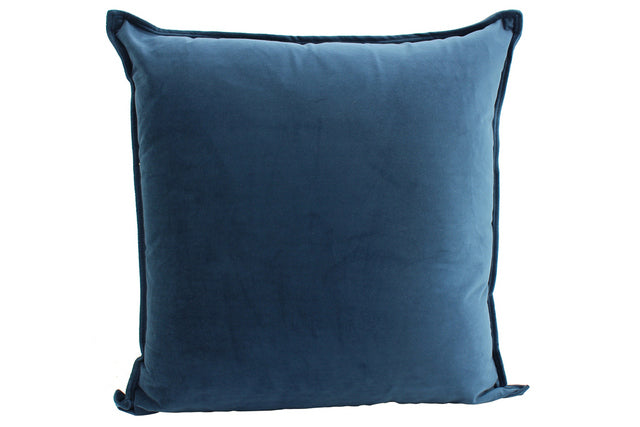Ocean blue velvet cushion