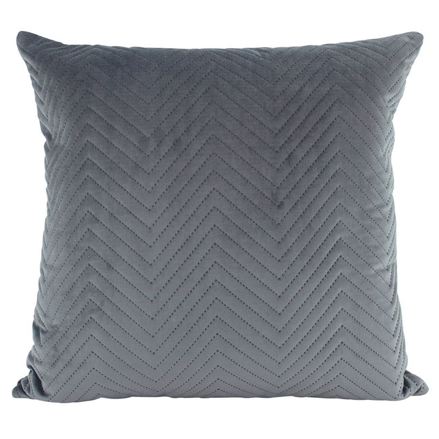 Grey Chevron quilted velvet cushion