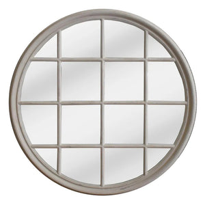 Hamptons Round Mirror - Chalk white