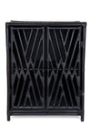 Rattan 2 door cabinet - black