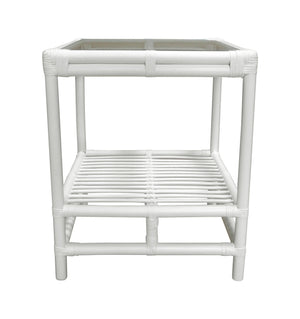 Alfresco Rattan Side Table White