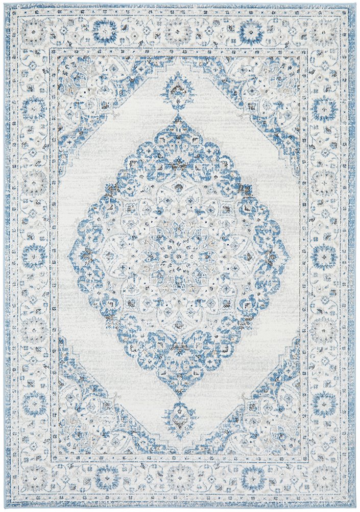 Soft Blue Emblem rug