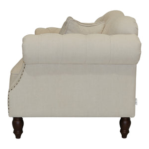 Provincial Vaucluse 2 Seat Buttoned Sofa - natural