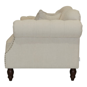 Provincial 2 Seat Buttoned Sofa - natural