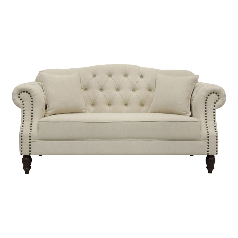 Provincial 2 Seat Buttoned Sofa - natural