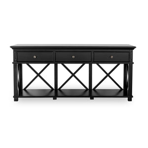 Rhode Island 3 drawer console - black