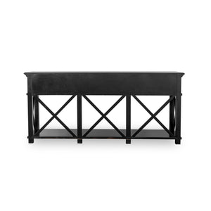 Rhode Island 3 drawer console - black