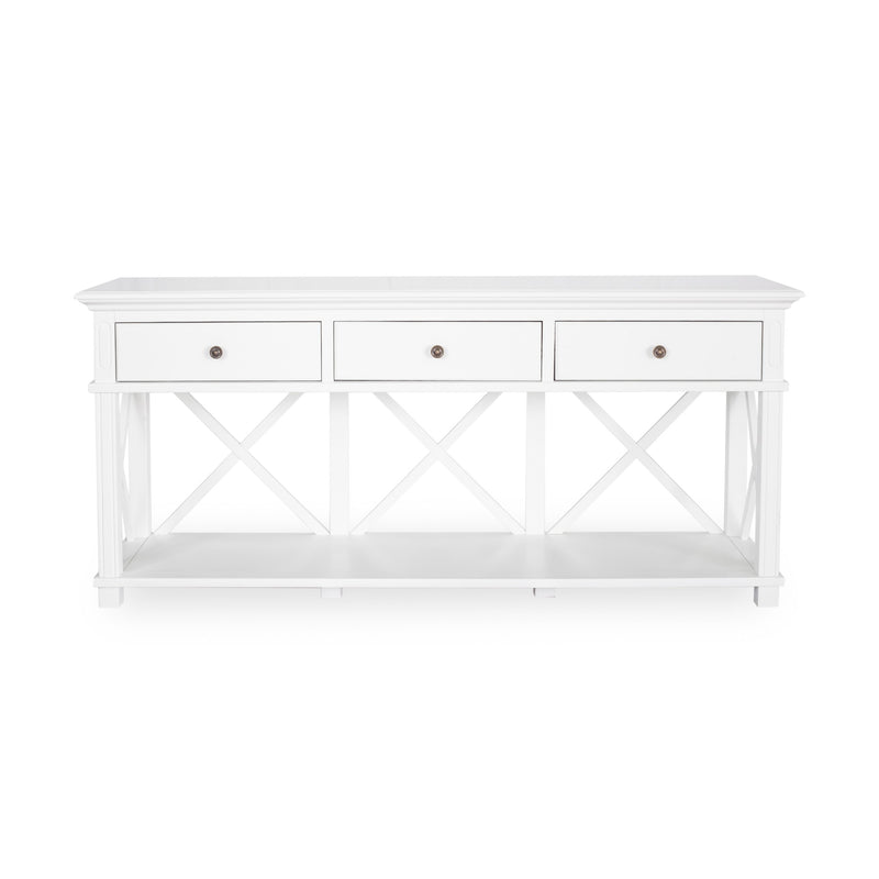 Rhode Island 3 drawer console - white
