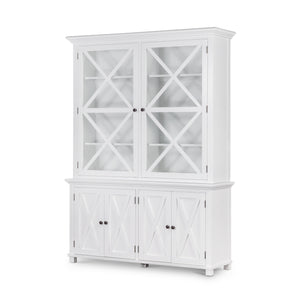 Rhode Island Tall Glass Door Cabinet white