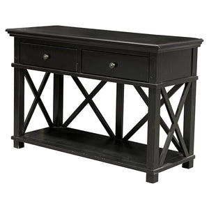 Rhode Island 2 drawer console - black