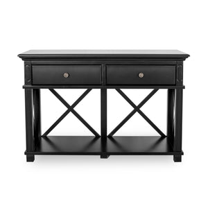 Rhode Island 2 drawer console - black