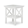 Rhode Island glass top side table white