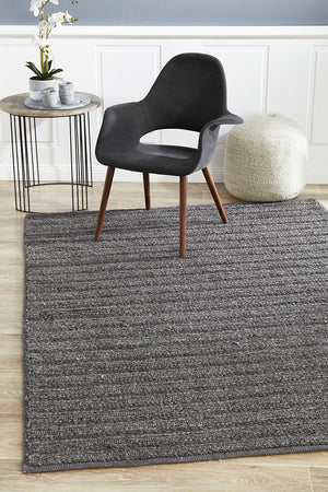 Lux Weave Wool Rug - Charcoal