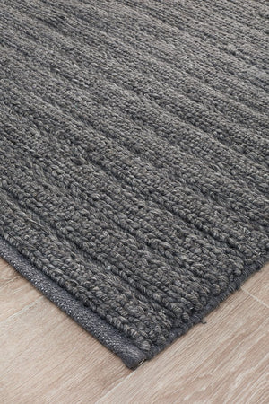 Lux Weave Wool Rug - Charcoal