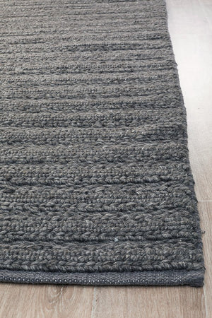 Lux Weave Wool Rug - Charcoal