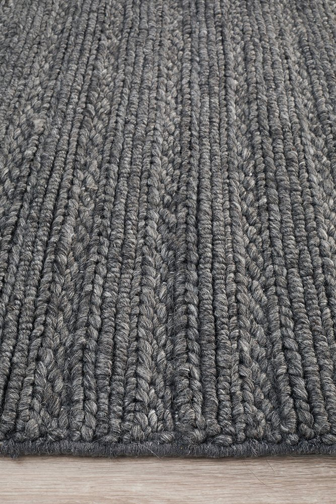 Lux Weave Wool Rug - Charcoal