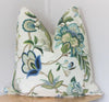 Malmsbury Sapphire Interior Collections, Hamptons Blue Green Floral Cushion, Hamptons cushion,