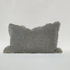 Heavy French Linen Fringed Cushion - Charcoal