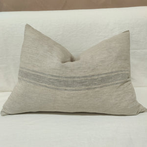 French Linen Hamptons Duck Egg blue striped cushion